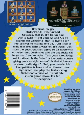 Hollywood Squares (USA) box cover back